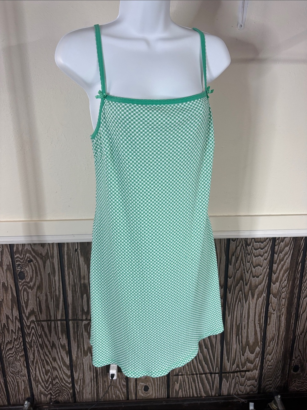 wild fable Mint Green Check Spaghetti Strap Dress